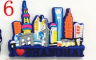Mjuk rabber kylskåpsmagneter shanghai stad naturskön rundtur souvenirer kylskåp magneter kinesisk stil kylskåpsmagnet souvenir: 6