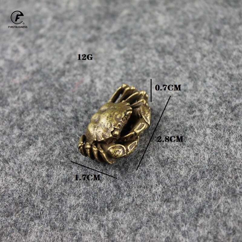 Vintage koppar drake karp figurer bilnyckelring hänge retro mässing kinesisk prydnad heminredning tillbehör: Krabba -12g