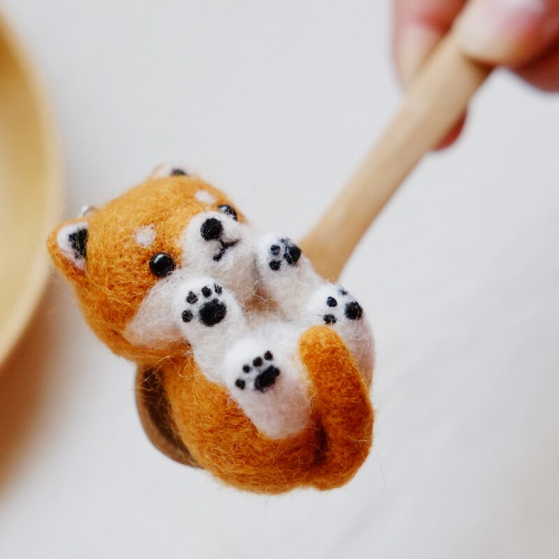 Handmade DIY Cute Pets Dog Wool Felting animal Toy Doll dog DIY Wool Felt