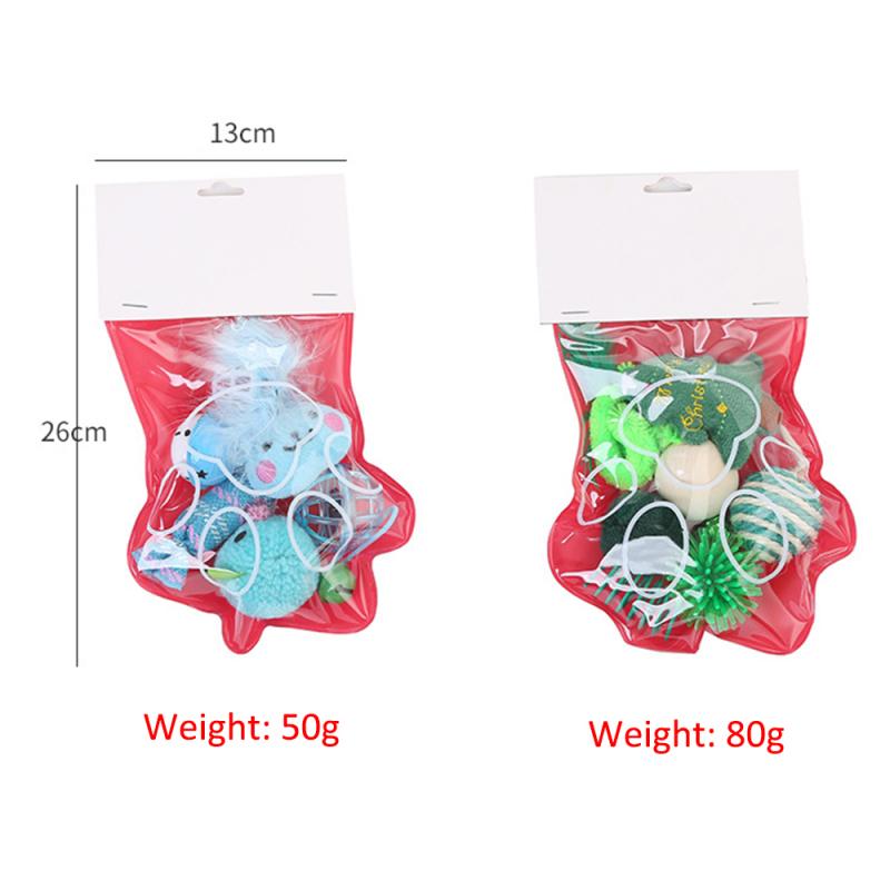 Zesdelige kattenspeelgoed kerstplezier kattenpoot speelgoed combinatie puppy kous diverse speeltjes huisdier interactief spel benodigdheden