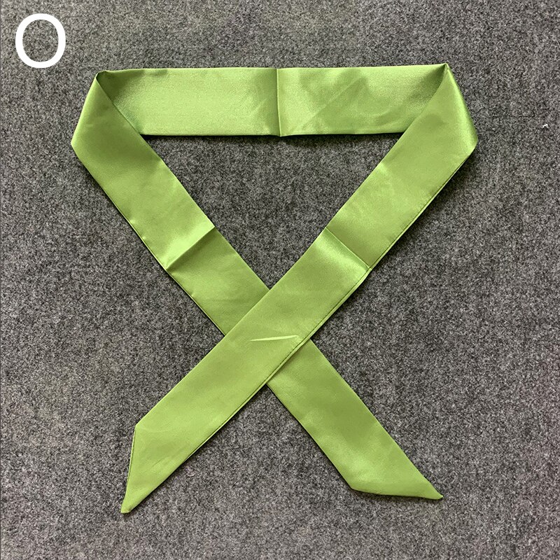 Twill Emulation Silk Solid Bag Scarf Women Small Scarf Ribbon Handbag Hair Long Shawl Bandana Luxury Head Scarf: O