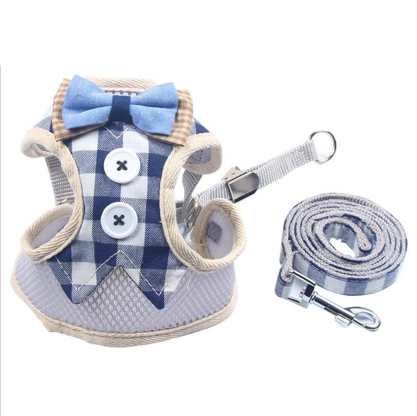 Breathable Dog Cat Harness Pet Mesh Puppy Kitten Vest Adjustable Pet Walking Harnesses and Leash Set For Chihuahua Small Dogs