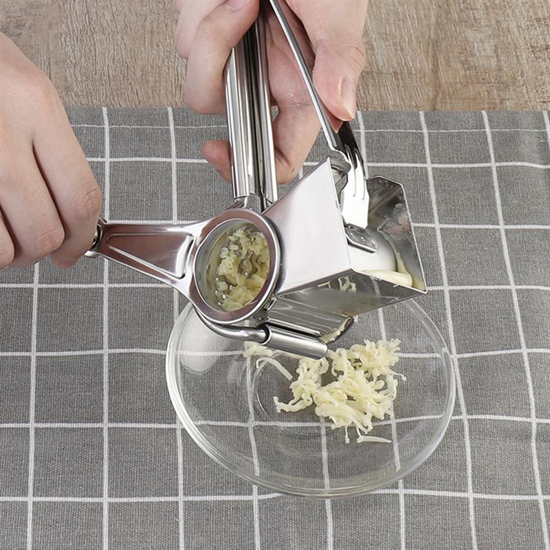1Pc Cheese Grater Peeler Slicer Stainless Steel Grater Cheese Garlic Hand Crank Grater (Silver)