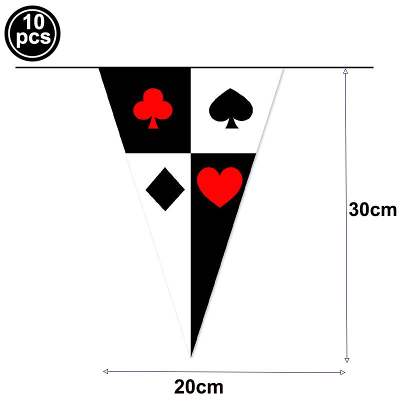 Décor de fête à thème de Casino pour adultes, ballon de fête d&#39;anniversaire, nappe de Poker, bannière d&#39;anniversaire, fournitures de fête de Las Vegas: Clair
