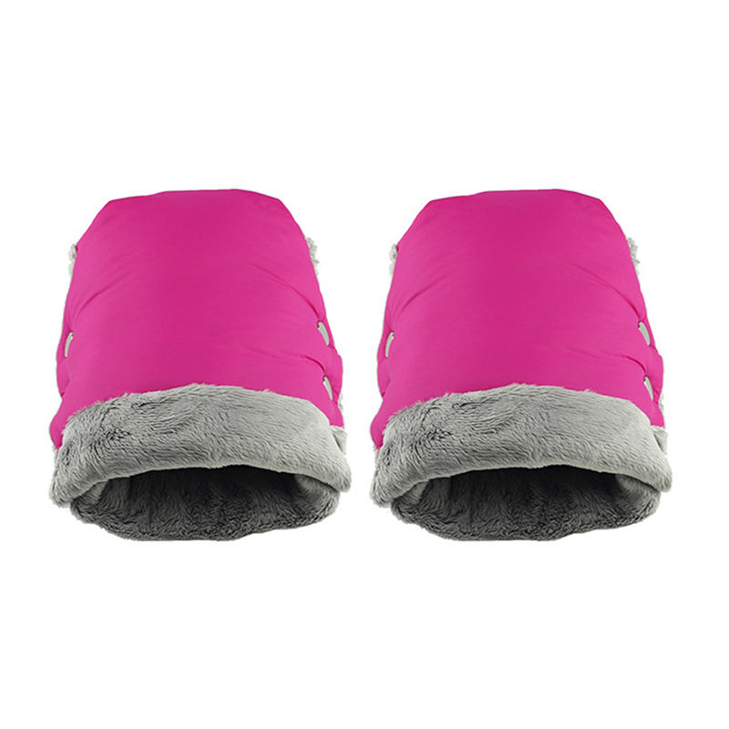 Baby Stroller Gloves Winter Pram Hand Muff Waterproof Pram Accessory Mitten Baby Buggy Clutch Cart Thick Gloves: Pink 16x21cm