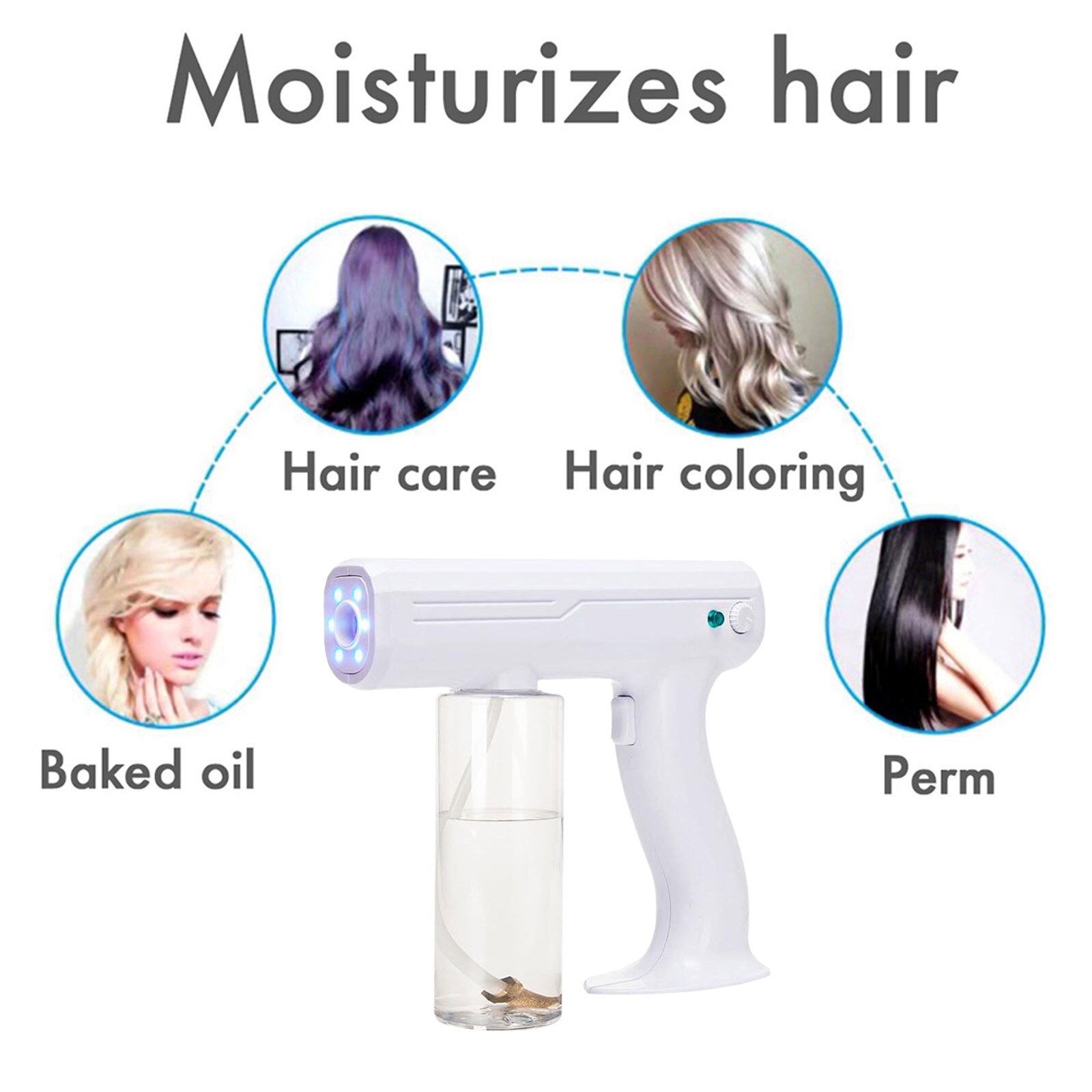 Atomization Disinfection Fog Machine Stage Smoke Machine Blue Light Nano Steam Gun Hair Spray Machine UV Sterilization Function