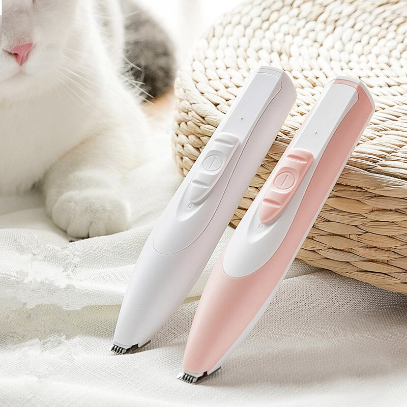 Hond Trimmer Usb Opladen Hond Clipper Honden Poot Tondeuse Elektrische Pet Hair Trimmer Honden Poot Clippers Voor Reinigen Huisdier grooming: White