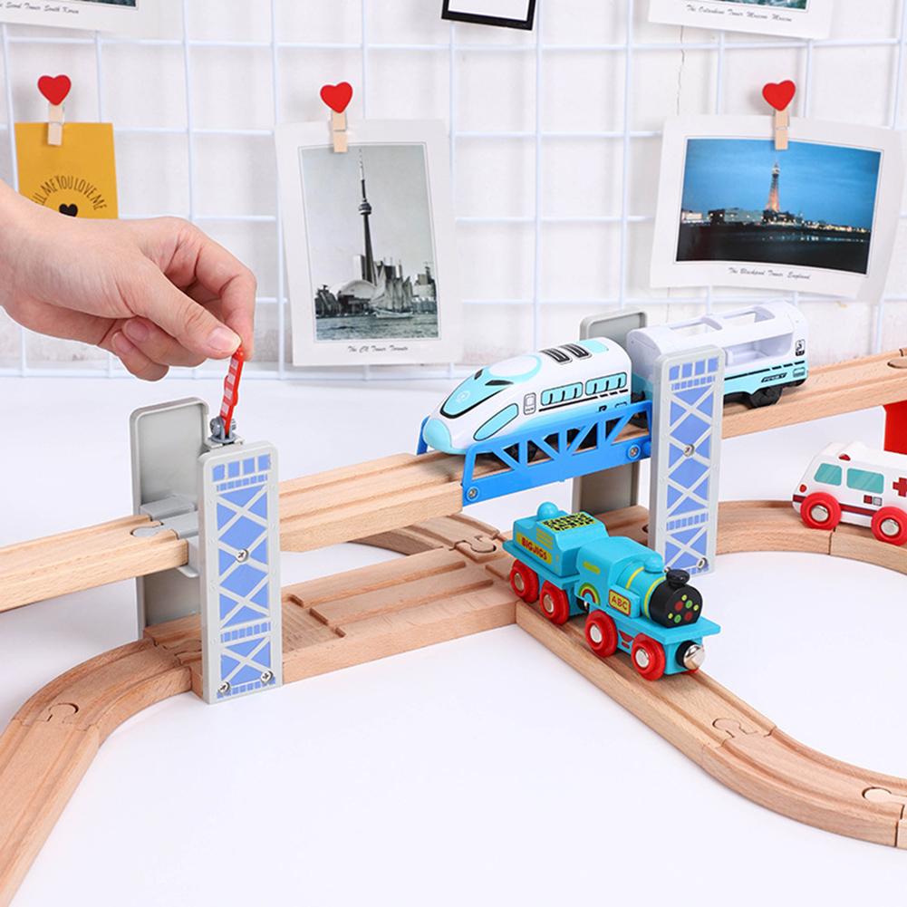 Bois Double pont pont passage supérieur jouet bricolage Train voies ferroviaire scène accessoire enfants jouets éducatifs pour enfants