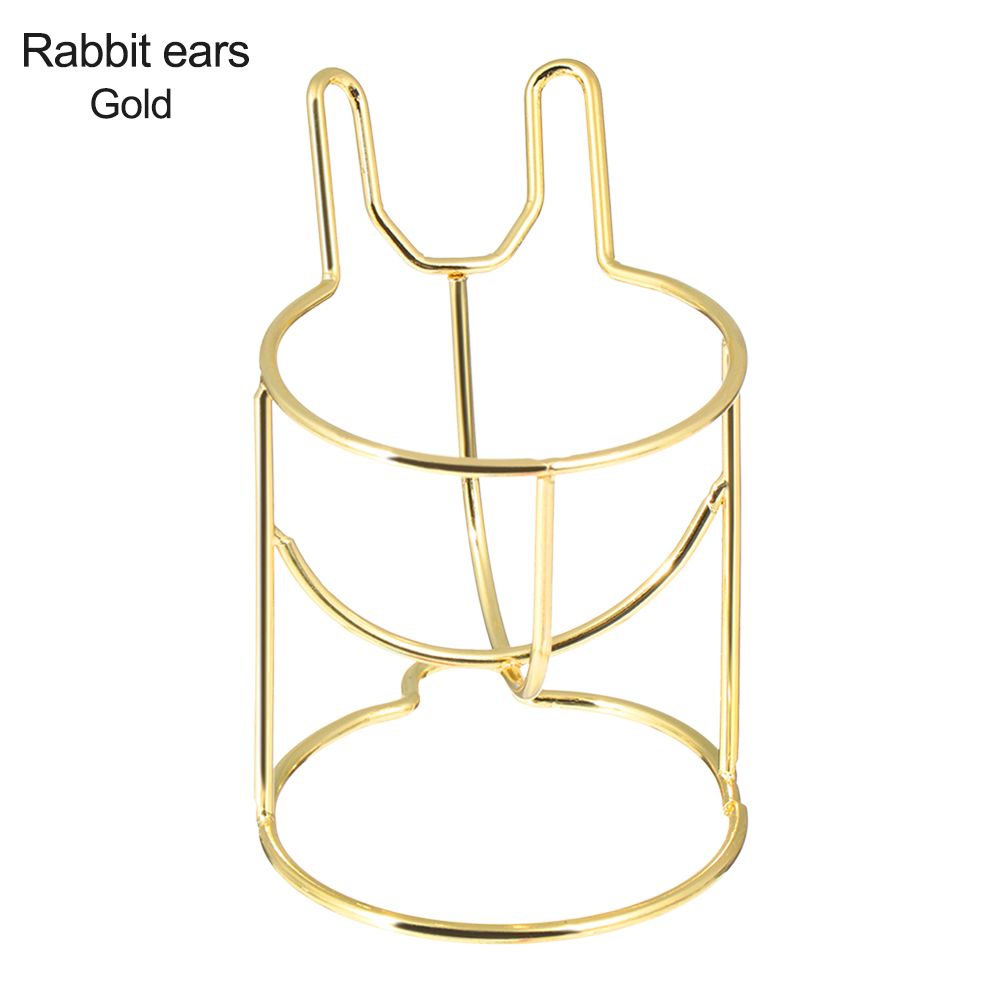 Make Up Puff Shelf Puff Storage Rack Sponge Drying Stand Holder Drying Rack Makeup Egg Bracket Metal Drying Tools: gold-Rabbit ears