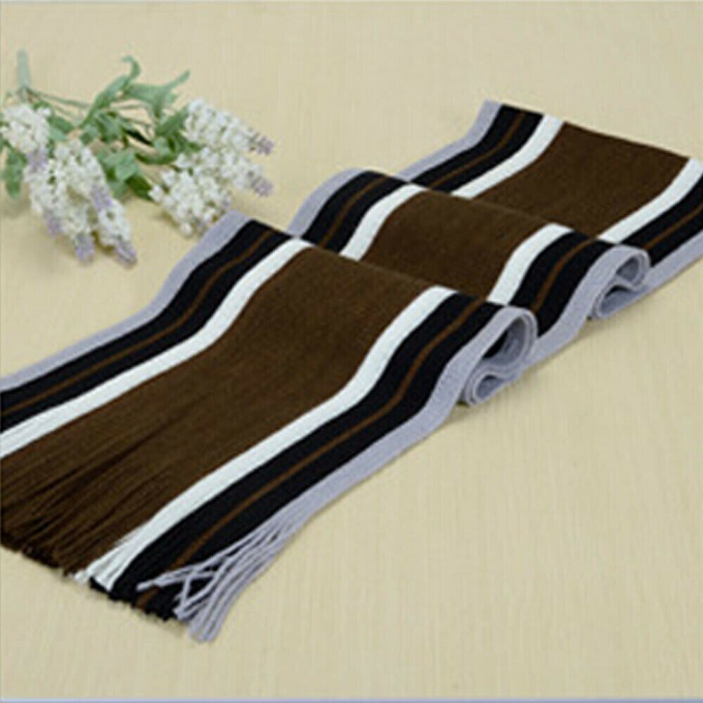 Bufandas clásicas a rayas para hombre, cálido con borla chal de Cachemira, bufanda suave encantadora, color negro, gris, café, rojo, Beige, 180cm, de invierno: Café