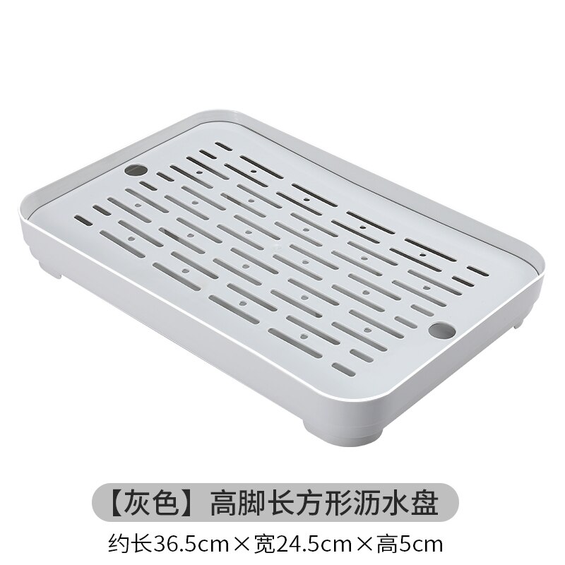 Tea Tray Water Cup Drain Tray Household Living Room Double-layer Rectangular Fruit Tray Plastic Simple Tea Table use for Drink: F