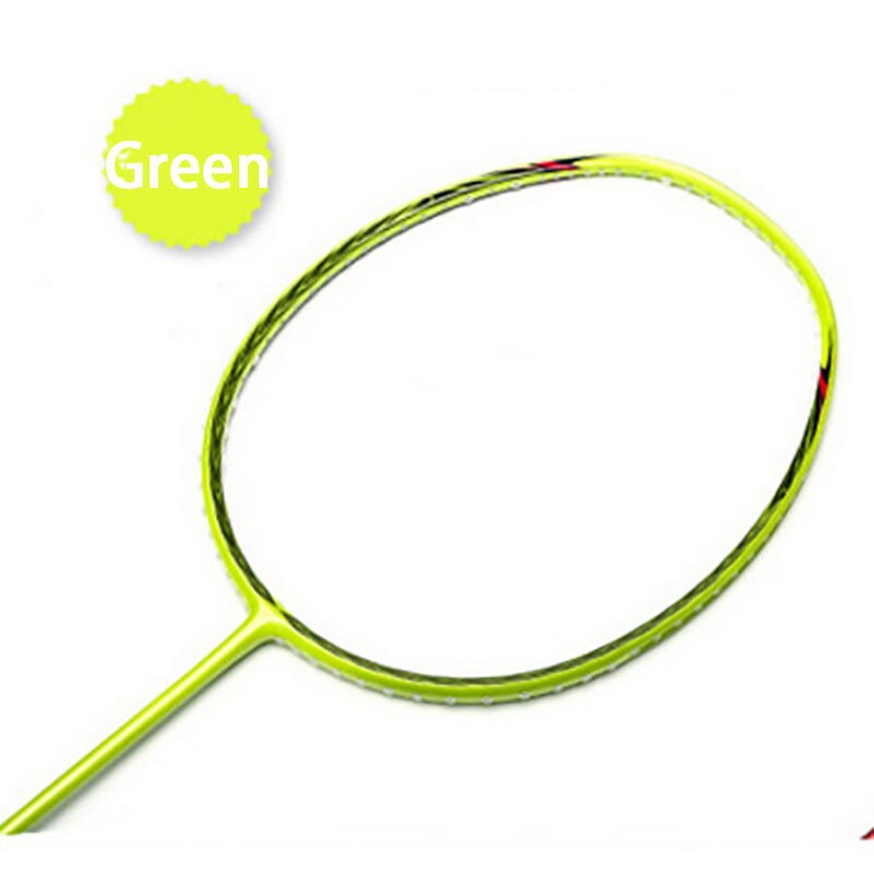 5U Badminton Racket Carbon G4 Ultralight Offensive Defensive Badminton Racket Racquet Training Sports With Bag: Green