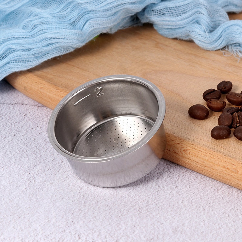1Stck Kaffee Filter Tasse 51mm Nicht Unter Druck Filter Korb Mit Löffel Pinsel wiederverwendbar Nachfüllbare Kaffee Küche Zubehör