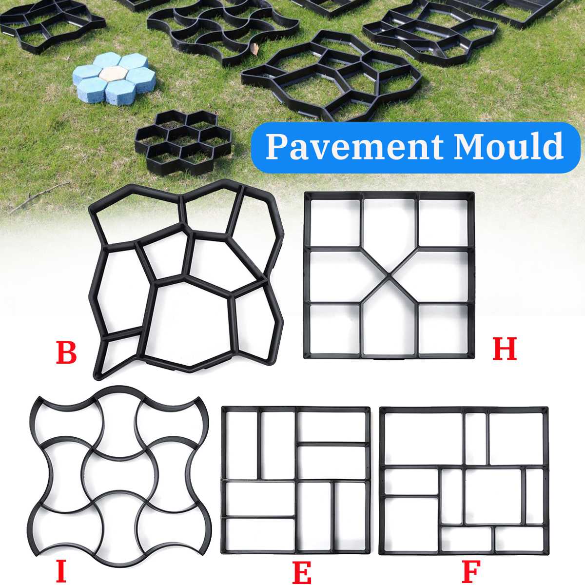Jardín DIY camino de Metal fabricante de pavimento molde de hormigón escalonado de cemento molde de ladrillo para jardines/prados/balcones/CASAS
