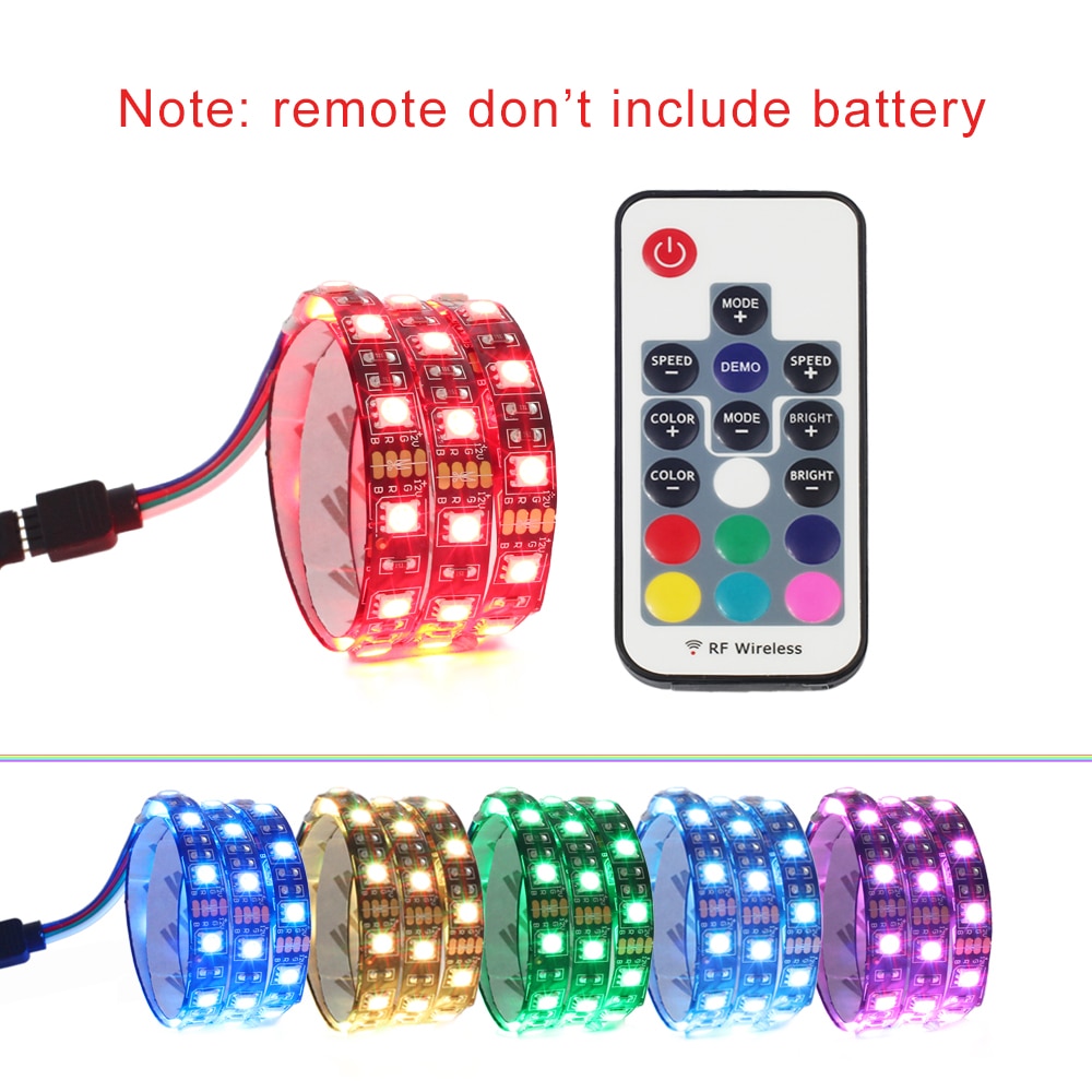 Coolo 50/100/150/200cm RGB LED Strip Light PC Computer Case Decoration Strip Light, SATA Power Supply, RF Wireless Controller