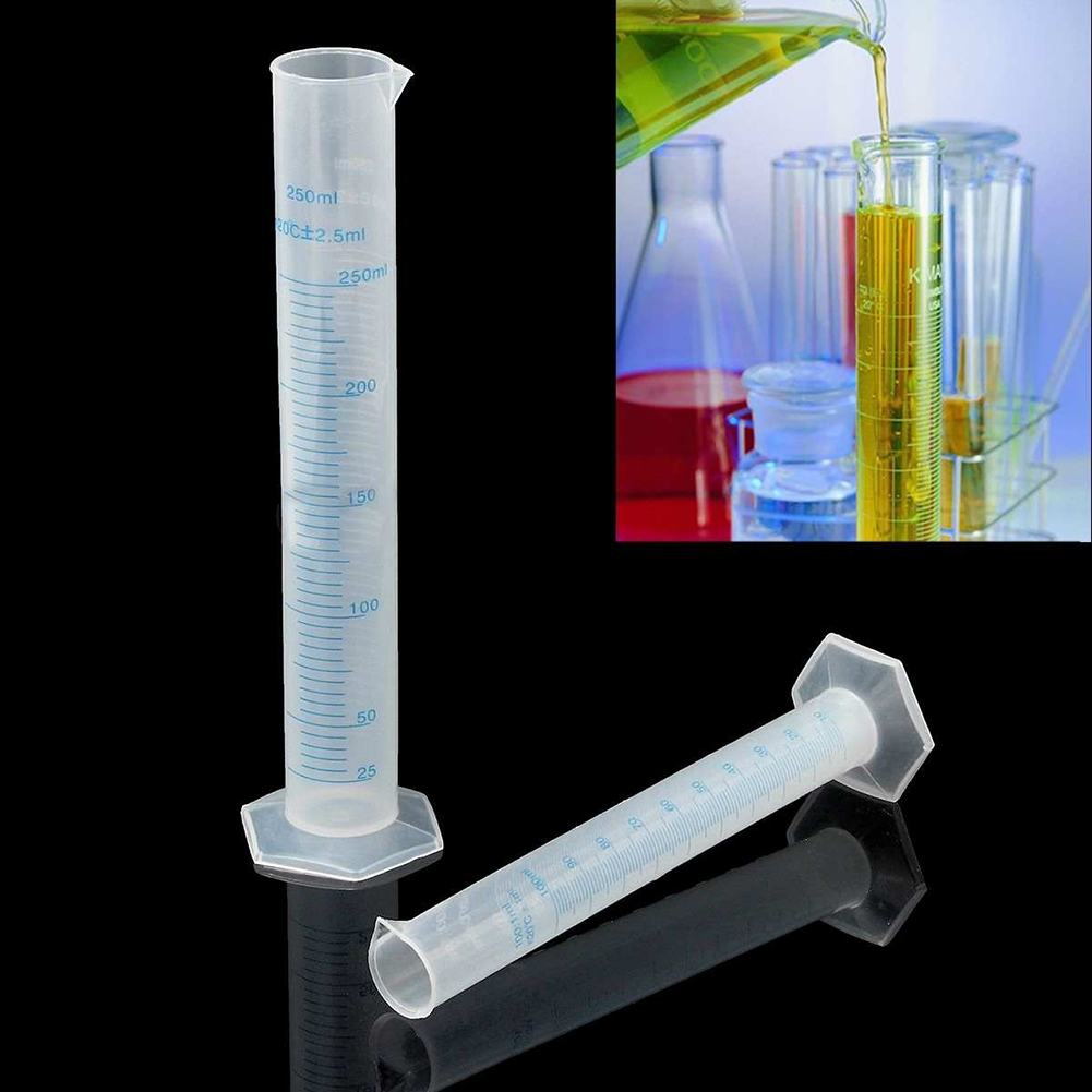 100/250ml Laboratory Plastic Measuring Cylinder Cylinders for Lab Supplies Laboratory Measure Plastic Graduated Cylinder