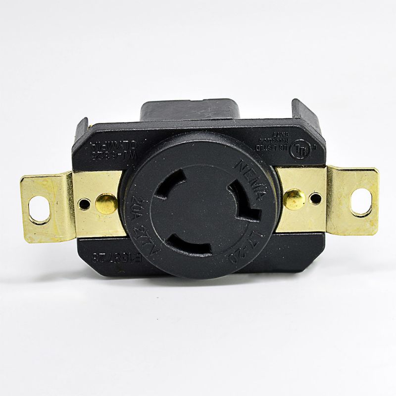 20A 277V 4 Hole Generator Outlet US Anti-off Power Socket Inline Wire Connector 11UA