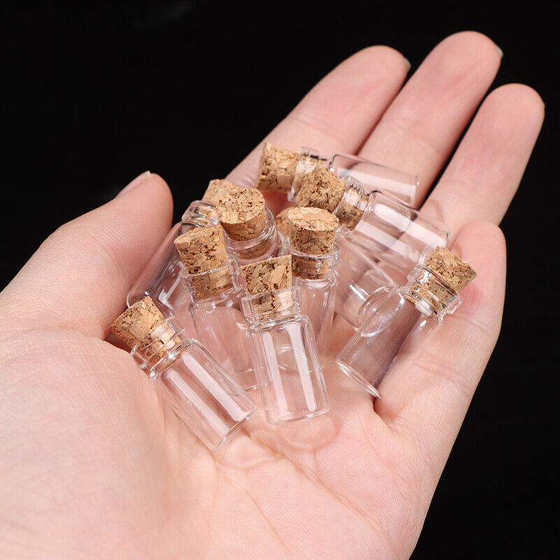 Botellas de vidrio pequeñas con corcho, Mini viales de vidrio, botellas de deseos vacías transparentes, recuerdos de decoración del hogar para de boda y cumpleaños
