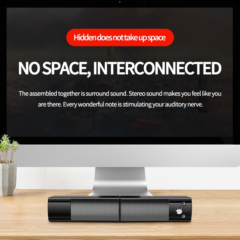 Przewodowe i bezprzewodowe głośniki komputerowe Bluetooth 5.0 głośnik Sound Bar na laptopa PC TV Aux radio HiFi Subwoofer z mikrofonem głośnik