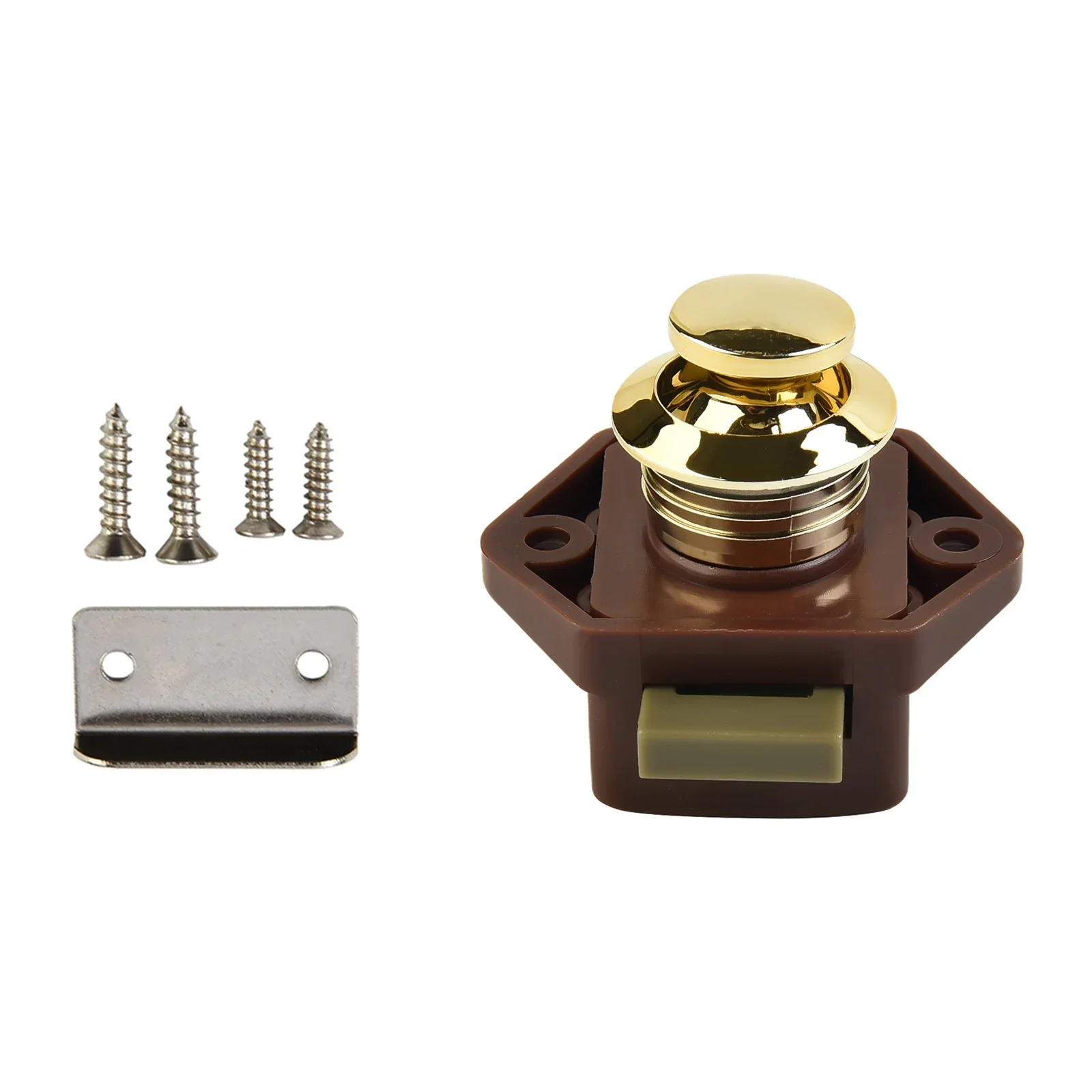Allgood Diameter 20Mm Camper Auto Push Lock Rv Caravan Boot Motor Home Kast Lade Knop Sloten Meubels Deurslot Hard: Bruin