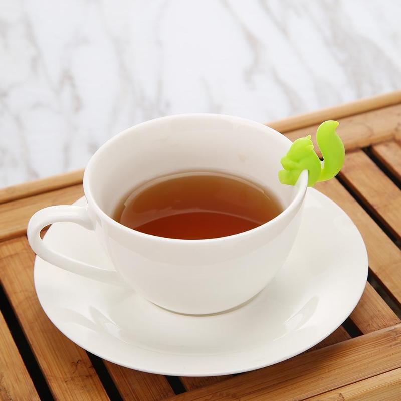 1 Pcs Silicone Tea Infuser Squirrel Device Tea Bag Hanging Snail Mug Cup Clip Label Party Year Supplies