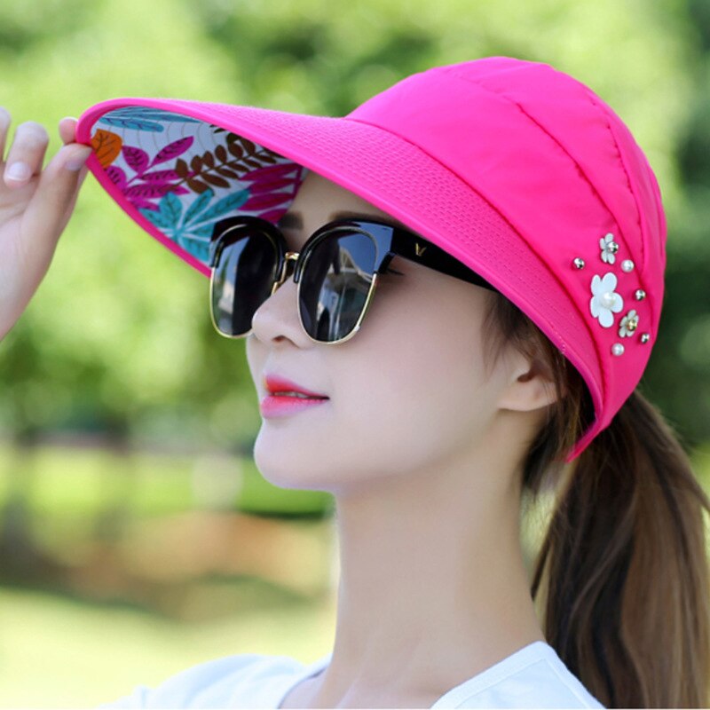 Sombrero plegable portátil para mujer, sombrilla de verano, informal, sencillo, de viaje, protección solar