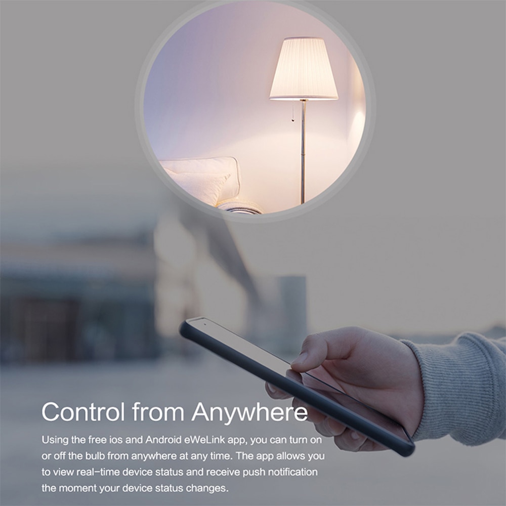 Timethinker inteligente Luz de WiFi con LED Bombilla aplicación ewelink 5,5 W E27 lámparas LED cálido frío luz regulable Compatible con Alexa de Google
