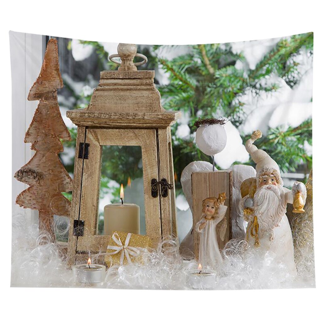 Christmas Art Wall Hanging Tapestry Christmas Beautiful House Tapestry Background Home Decoration Xmas Year: K