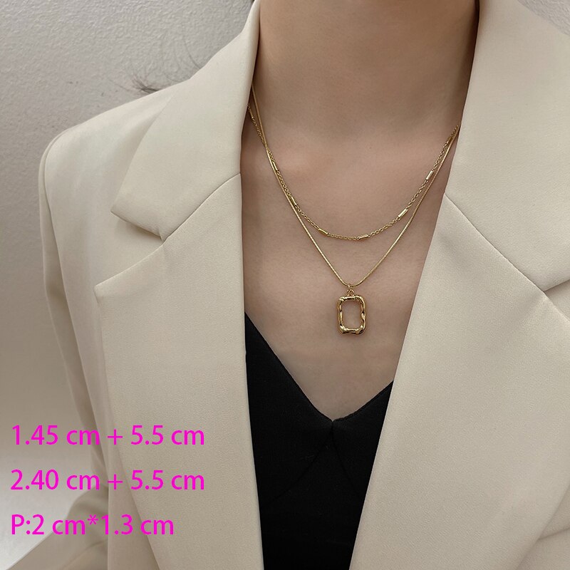 Dainty Zirconia Vlinder Hanger Ketting Voor Vrouwen Punk Zilver Kleur Gelaagde Keten Koreaanse Leuke Choker Mode-sieraden: 5.Gold color