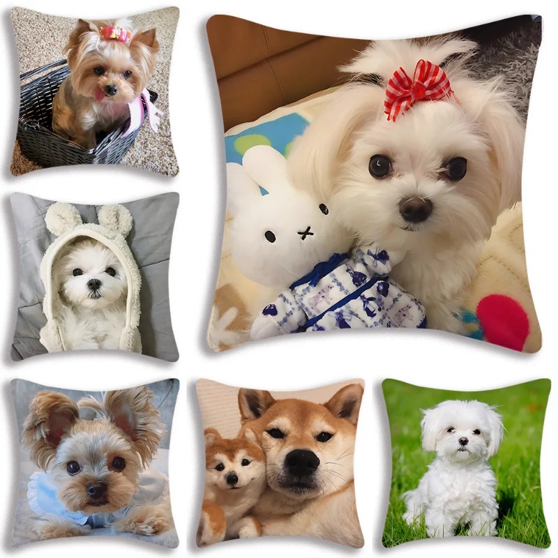 Fodere per cuscini per cani carini Divano dei cartoni animati Federa decorativa per la casa Stampa Fodera per cuscino carina