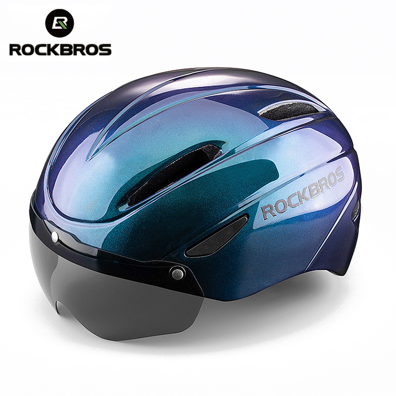 Rockbros Fiets Helm Eps Integraal Gegoten Ademend Fietshelm Mannen Vrouwen Goggles Lens Mtb Racefiets Helm Accessoires