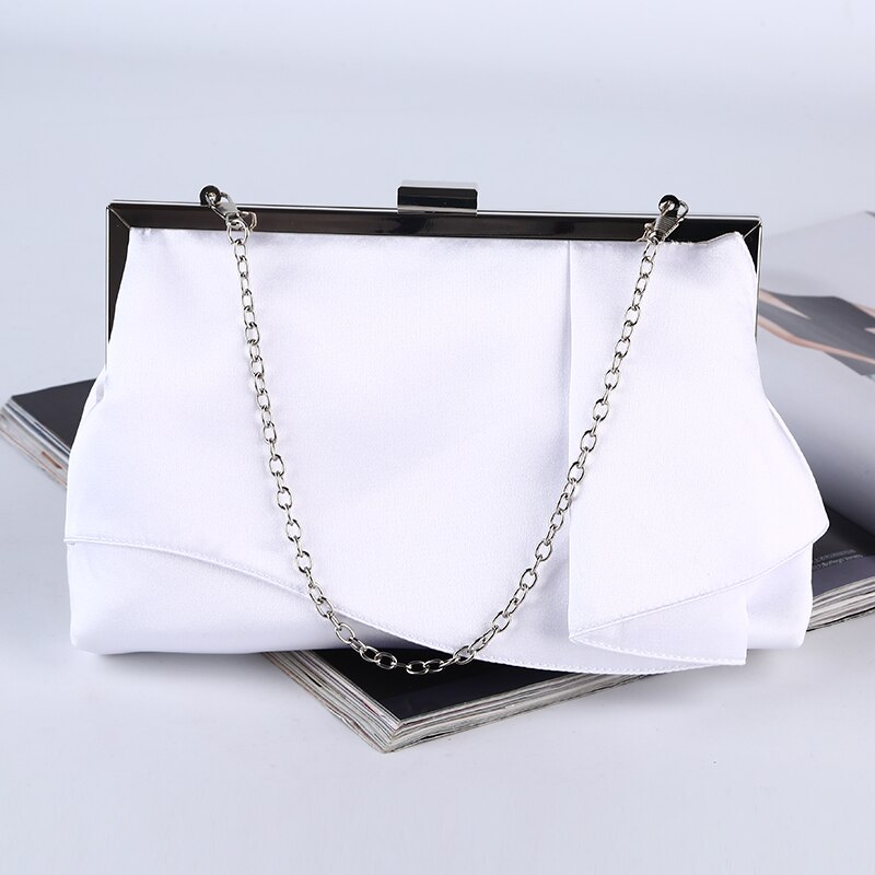 Party Avondtasje Mantian Geplooide Clutch Wedding Party Purse Avondtasje Zwart Wit Handtas 273: WHITE