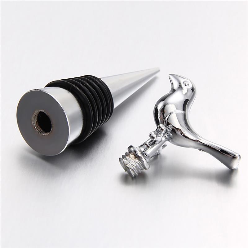 Juego de tapones de Metal para botellas, tapones de vino con patrón de pájaro bonito, accesorios para Bar y , 5 unids/set