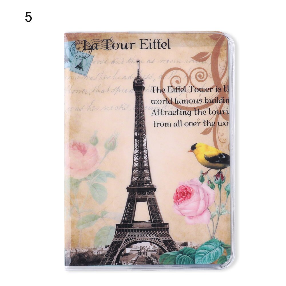 1Pc Passport Cover Card ID Holders Women Men Travel PVC Document Folder Passport Package Eiffel Tower Passport Holders: 5