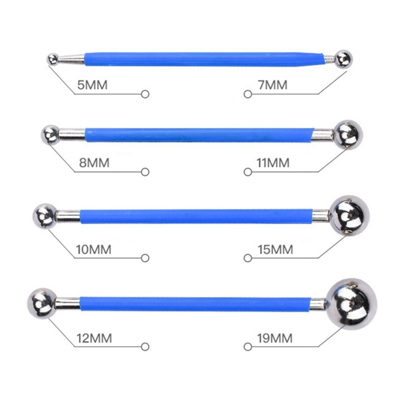 4 Pieces/set Tile Caulk Finishing Tool Concrete Countertop Caulking Tool Double Steel Pressed Ball for Bathroom Kitchen