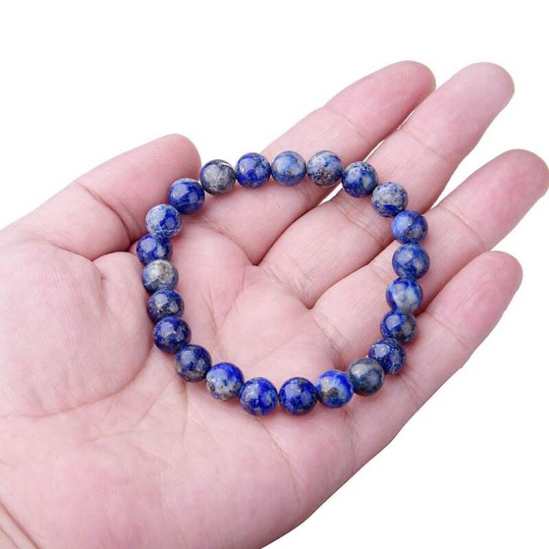 Natürliche Lapis Lazuli Perlen Armbänder unisex Elastische Armbinde Natürliche Stein Runde Perlen Armbinde Für Männer Frauen Schmuck