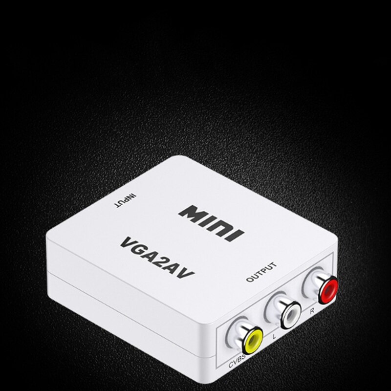 Mini VGA to AV Video Converter VGA to RCA PC to TV Vga to Av for AV Interface TV, Display and Other AV Interface Equipment
