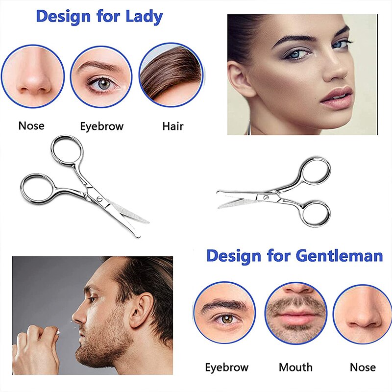 Tijeras de punta redonda para la nariz, productos de belleza, herramienta de maquillaje, eliminador de vello de uñas, seguro para la salud, 1 ud.