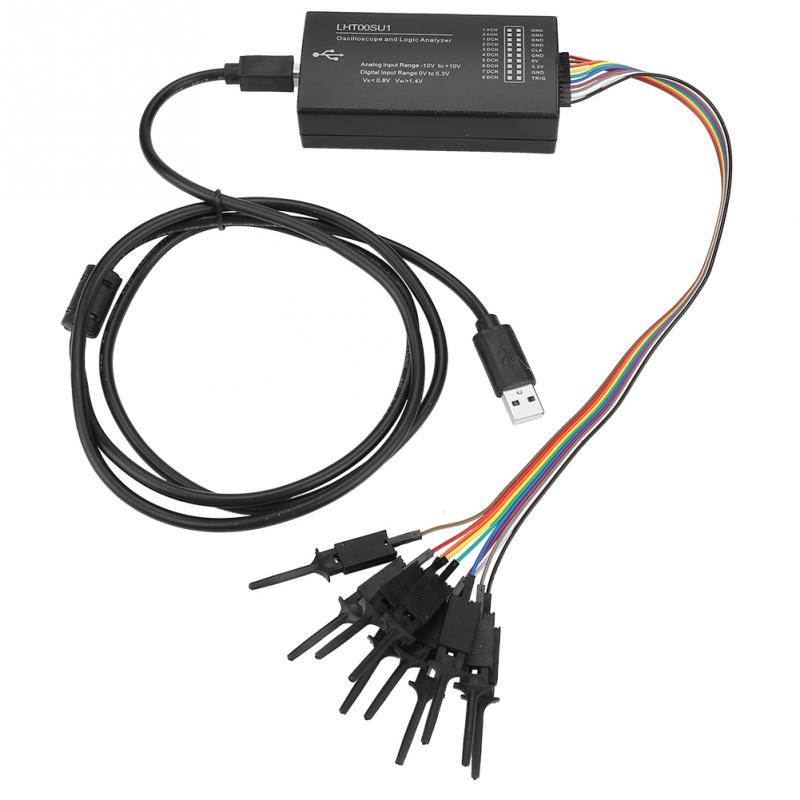 Oscilloscope virtuel LHT00SU1, analyseur logique de données, enregistreur de données, Oscilloscope à double entrée, Kit d&#39;analyse logique à 8 canaux,