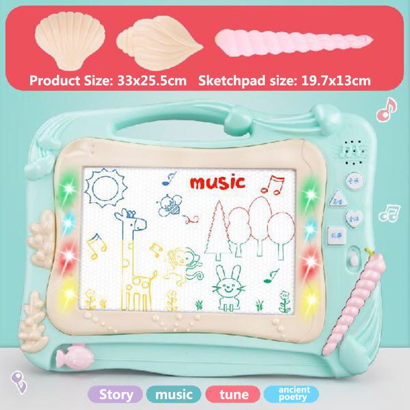 Multi-Function Big Size Painting Graffiti Board Toys ABS Material Magnetic Educational Write&amp;Drawing Board Desk Toy For Children: Large music B