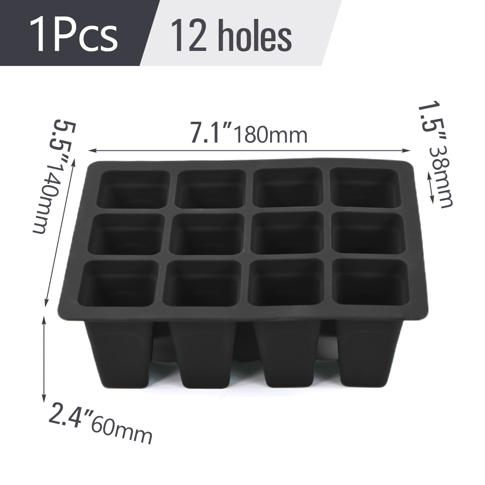 Plantes d'intérieur en silicone pour jardin, cadres de plantes, démarrage de l'escalade, pots de pépinière de semis, conteneur de propagation, boîte de culture de germination, 4 cellules, 6/12 cellules: Rouge