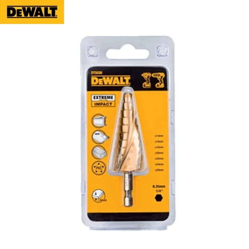 DEWALT-Broca escalonada para ampliar agujeros hexagonales 1/4, cortador de agujeros de Metal y madera recubierto de titanio, DT5026, DT5031, DT5030, DT5027: Morado