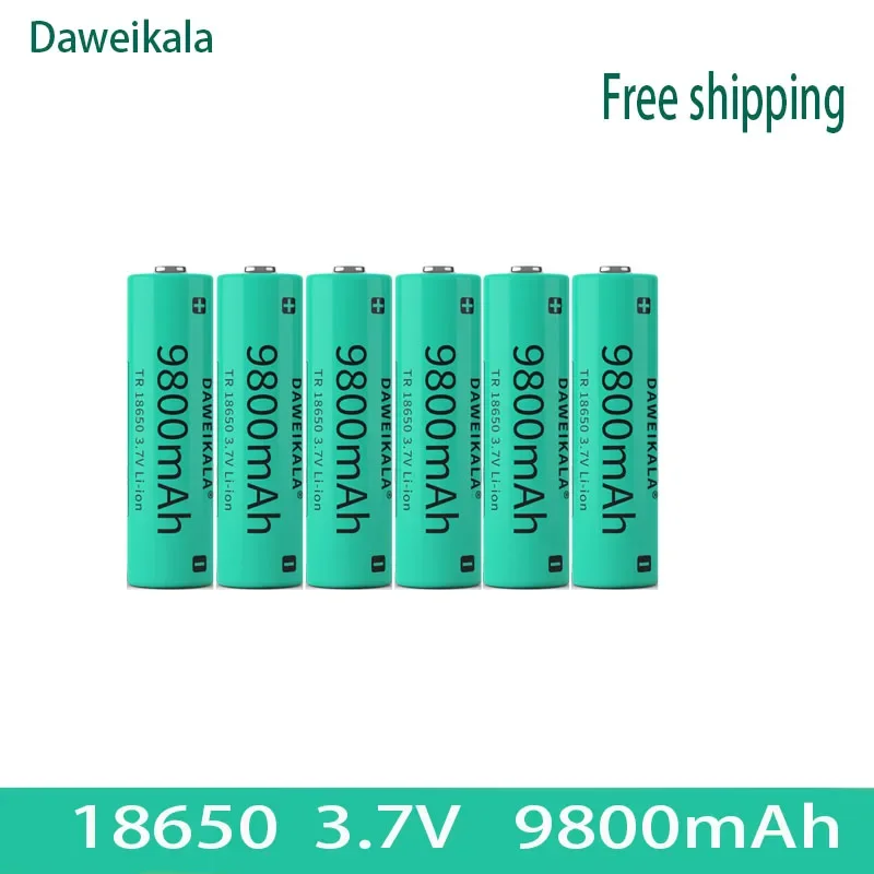 18650 3.7V 9800mAh Rechargeable Battery for Flashlight Torch Headlamp Li-ion Rechargeable Battery: Red