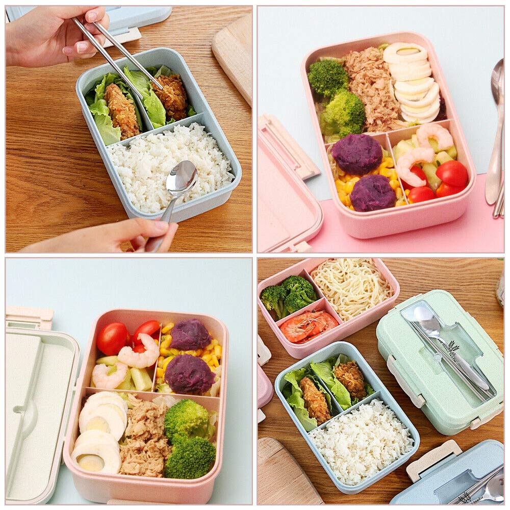 Lunchbox Voor Kinderen Volwassen Glas Magnetron Bento Box Voedsel Container En Compartiment Opslag School Kantoor Lekvrij Verwarmde 1Set