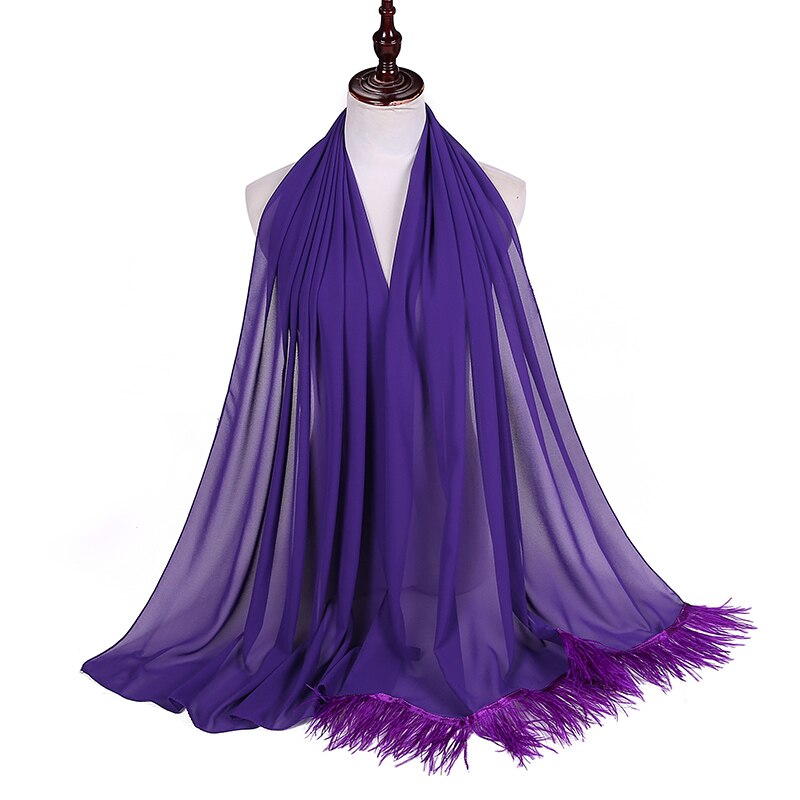 Veer Chiffon Hijab Sjaal Vrouwen Effen Kleur Kwastje Sjaals Grote Omvang Hoofdband Sjaals Cappa Wraps Bandana Islamitische Foulard: Color 10