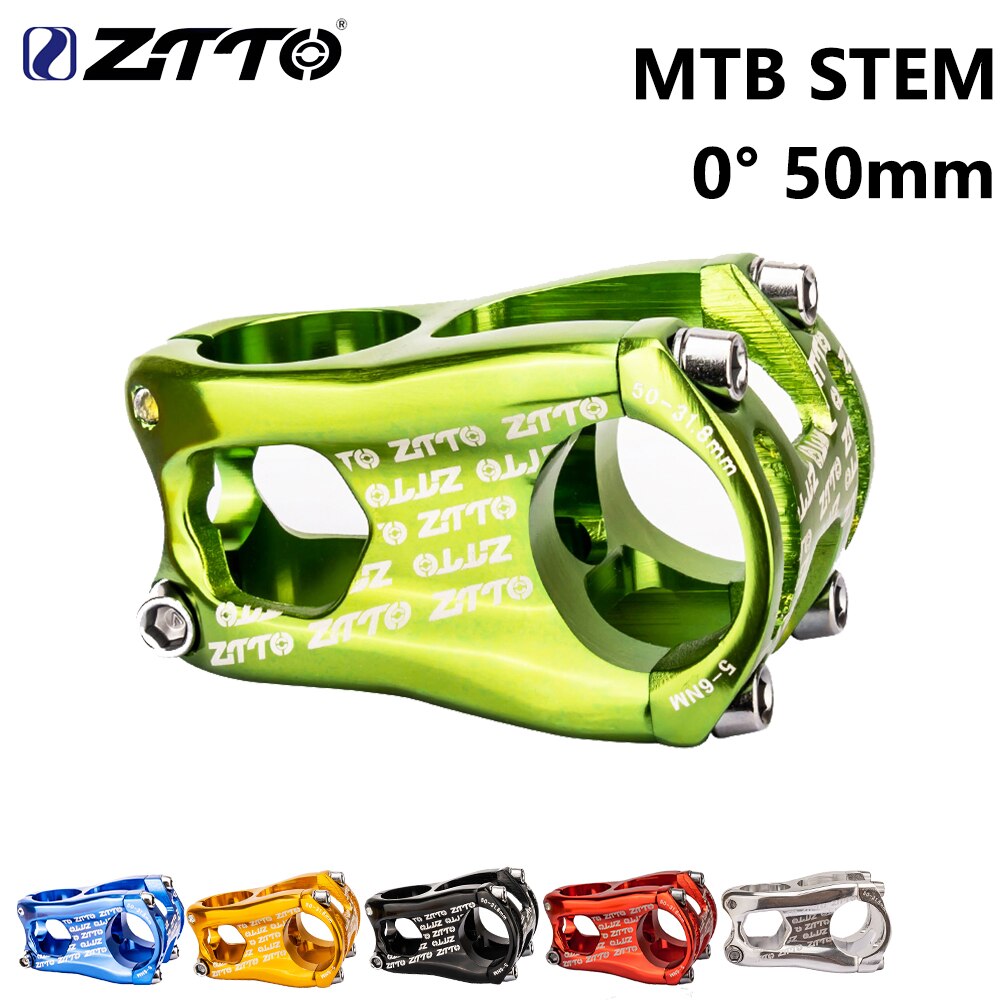 ZTTO MTB Bike Stem 50mm 31.8mm High-Strength CNC 0 Degree Rise Stems Ultralight Stem for XC AM FR Enduro Mountain Bike Bicycle