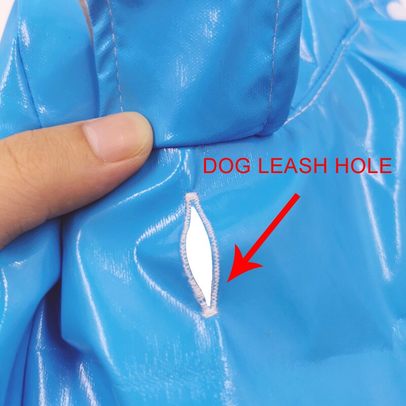 Dog Raincoat Reflective PU Puppy Pet Rain Coat Hooded Waterproof Dog Jacket Clothes Solid Waterproof Dog Coat For Dogs