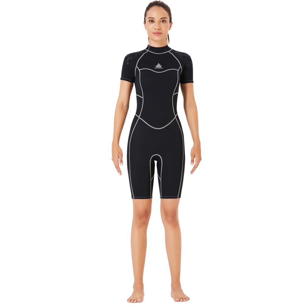 Dikke 3Mm Neopreen Wetsuit Mannen Vrouwen Warm Houden Zwemmen Duiken Pak Korte Mouw Triathlon Wetsuit Surf Snorkelen: Women / Xl