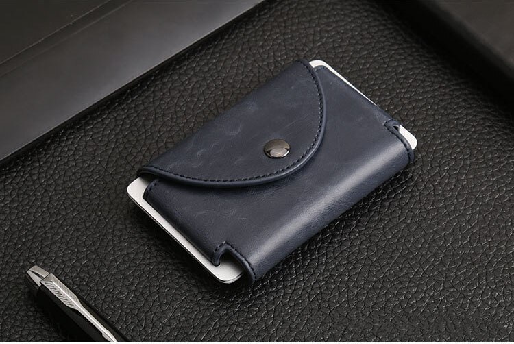 Rfid Credit Card Wallet Metal Mannen Vrouwen Id Kaarthouder Minimalistische Portemonnee Aluminium Blokkeren Portemonnee Voor Kaarten: Bblue
