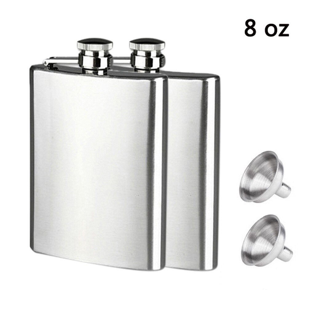 8oz Stainless Steel Pocket Hip Flask Alcohol Whiskey Liquor Screw Cap&Funnel Whiskey Hip Flask Funnel Pocket Flask Screw Cap